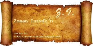 Zeman István névjegykártya